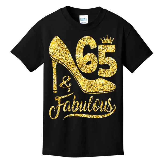 65 Years Old Gifts 65 & Fabulous 65th Birthday high heels Kids T-Shirt