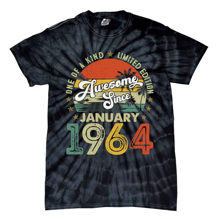 60 Years Old Vintage January 1964 Gifts 60th Birthday Wo Tie-Dye T-Shirt