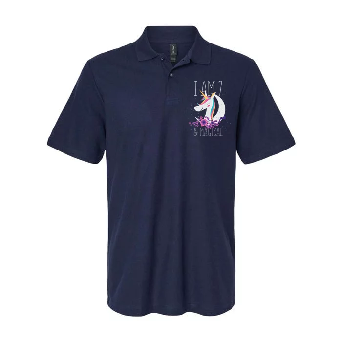 7 Years Old Unicorn Softstyle Adult Sport Polo