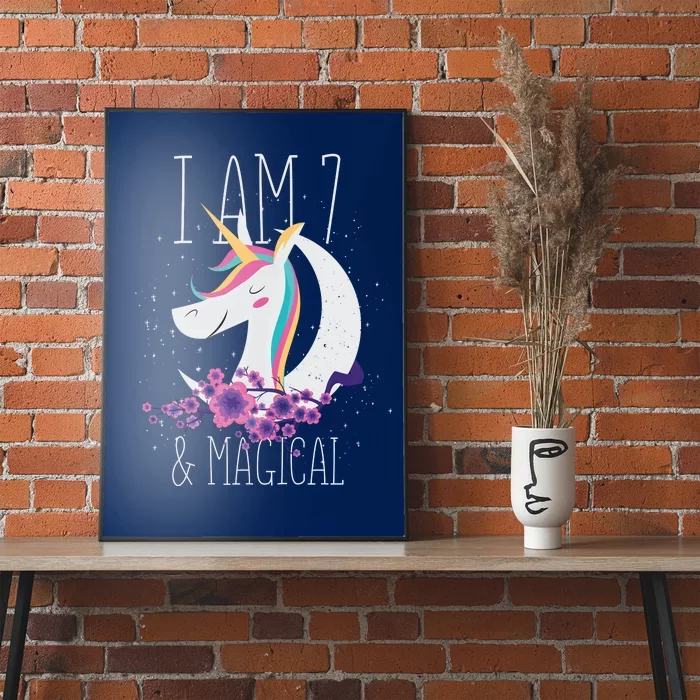 7 Years Old Unicorn Poster