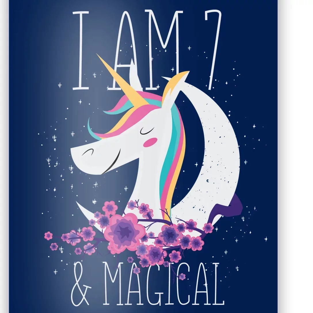 7 Years Old Unicorn Poster