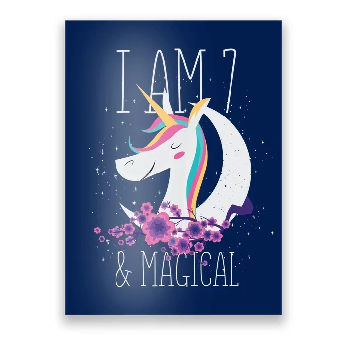 7 Years Old Unicorn Poster