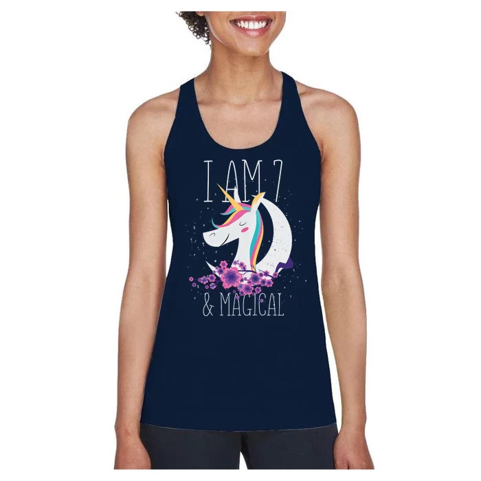 7 Years Old Unicorn Women's Racerback Tank