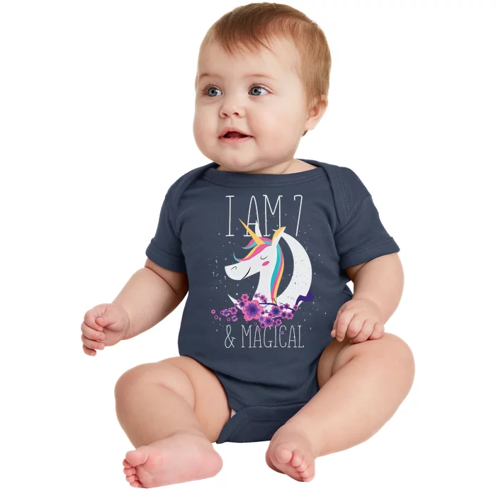 7 Years Old Unicorn Baby Bodysuit