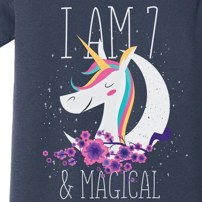 7 Years Old Unicorn Baby Bodysuit