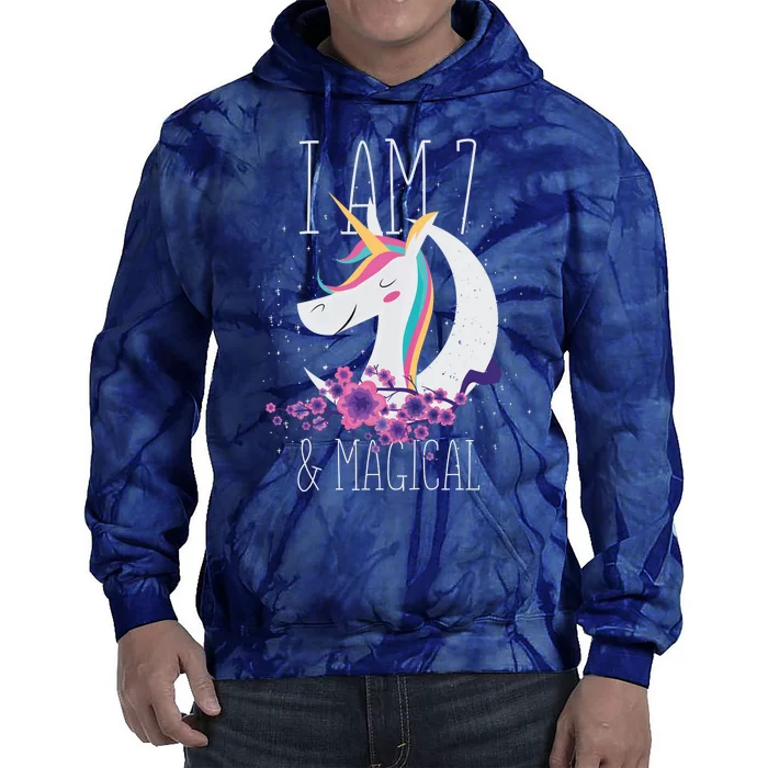 7 Years Old Unicorn Tie Dye Hoodie