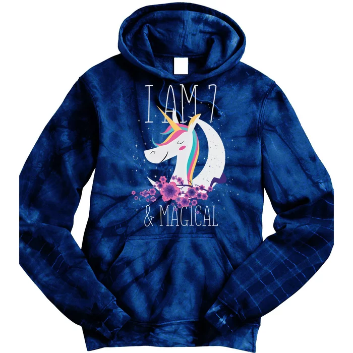 7 Years Old Unicorn Tie Dye Hoodie