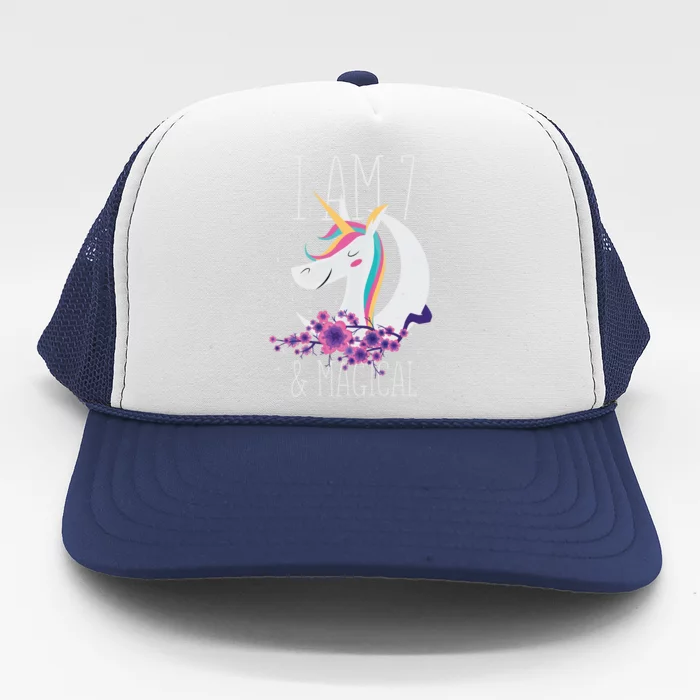 7 Years Old Unicorn Trucker Hat