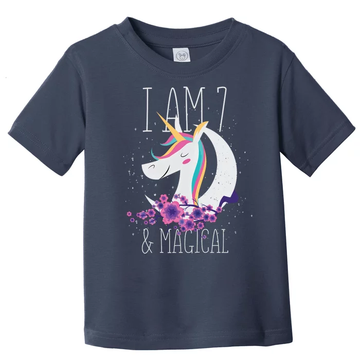 7 Years Old Unicorn Toddler T-Shirt