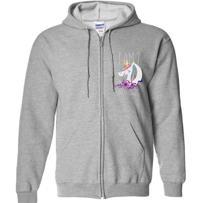 7 Years Old Unicorn Full Zip Hoodie