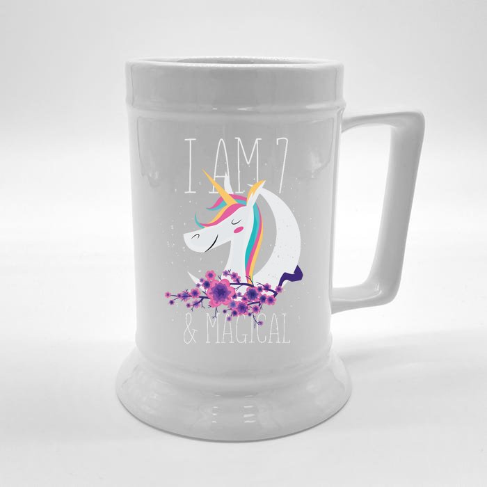 7 Years Old Unicorn Front & Back Beer Stein