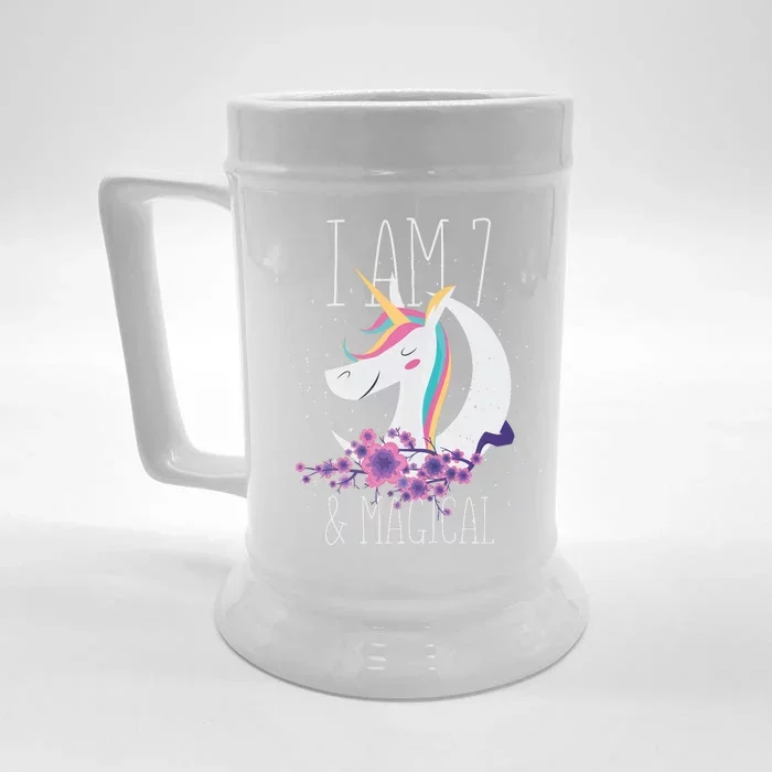 7 Years Old Unicorn Front & Back Beer Stein