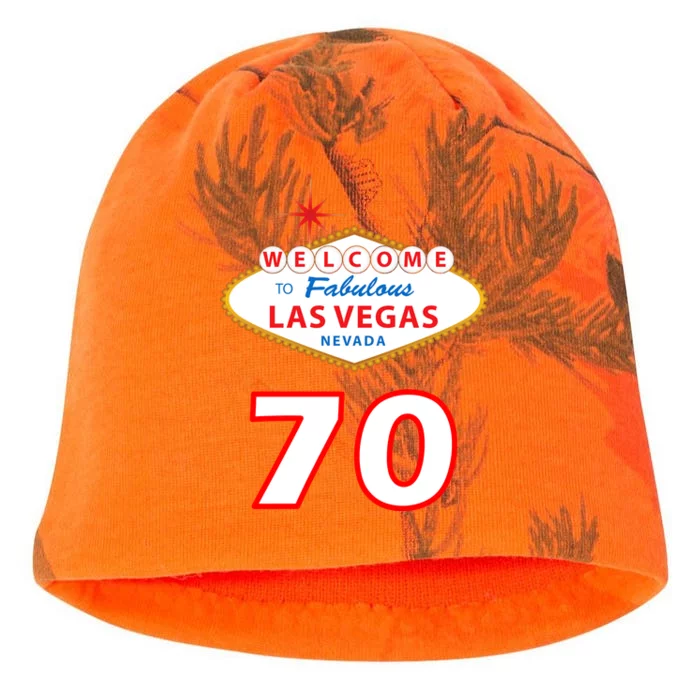 70 Years Old In Vegas 70th Birthday Kati - Camo Knit Beanie