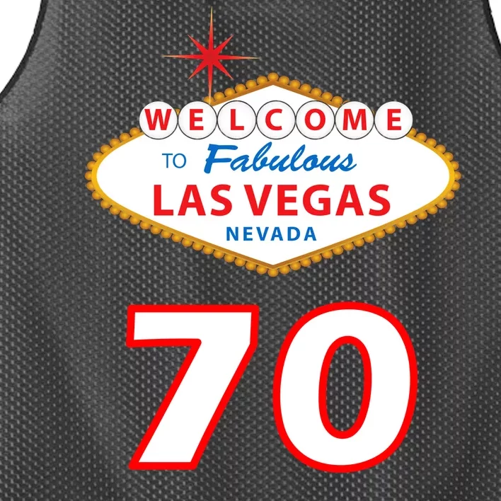 70 Years Old In Vegas 70th Birthday Mesh Reversible Basketball Jersey Tank