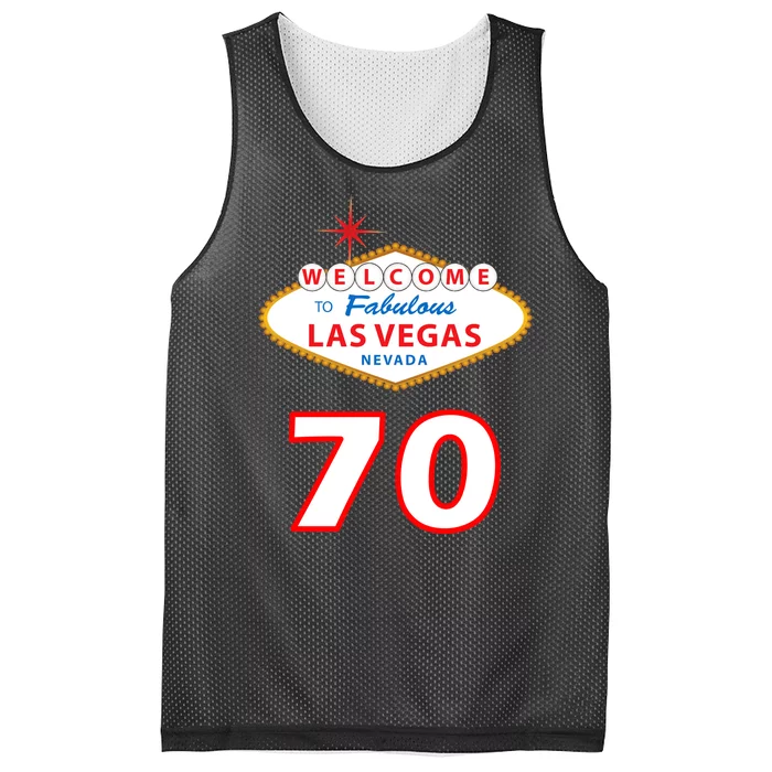 70 Years Old In Vegas 70th Birthday Mesh Reversible Basketball Jersey Tank