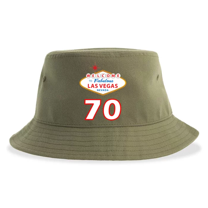 70 Years Old In Vegas 70th Birthday Sustainable Bucket Hat