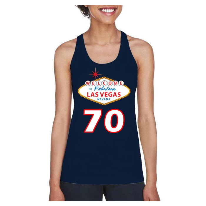 70 Years Old In Vegas 70th Birthday Women's Racerback Tank