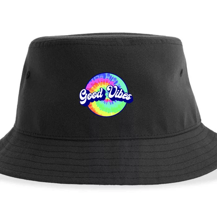 70s Retro Groovy Hippie Good Vibes Sustainable Bucket Hat