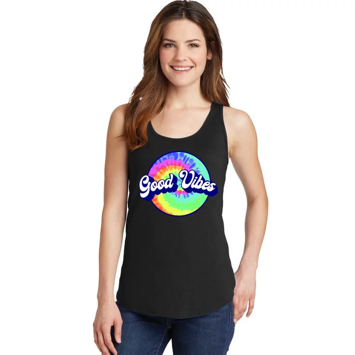 70s Retro Groovy Hippie Good Vibes Ladies Essential Tank