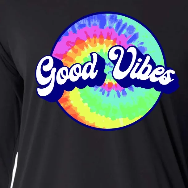 70s Retro Groovy Hippie Good Vibes Cooling Performance Long Sleeve Crew