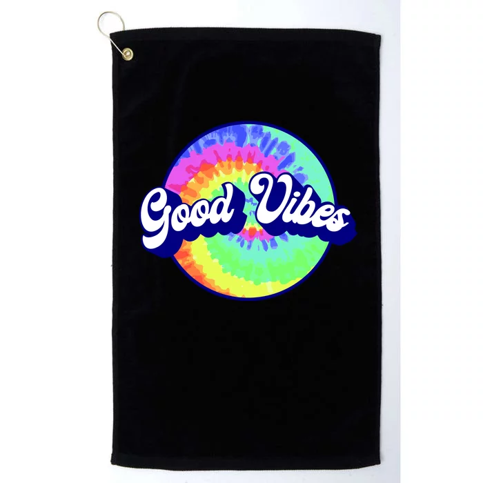 70s Retro Groovy Hippie Good Vibes Platinum Collection Golf Towel