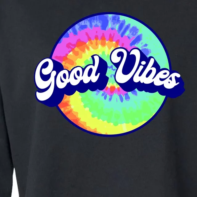 70s Retro Groovy Hippie Good Vibes Cropped Pullover Crew