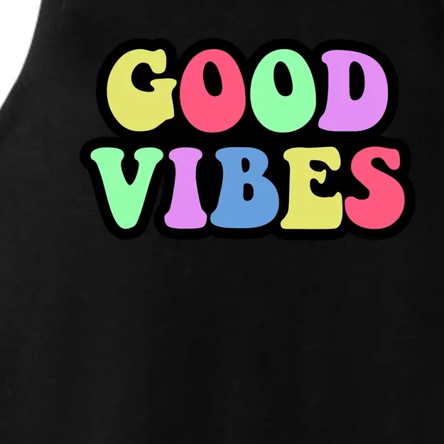 70s Retro Groovy Hippie Good Vibes Bold Ladies Tri-Blend Wicking Tank