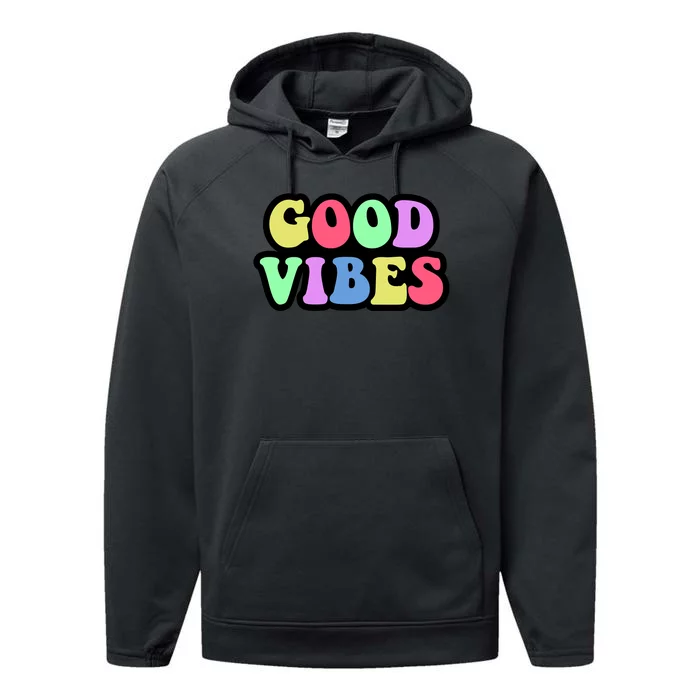 70s Retro Groovy Hippie Good Vibes Bold Performance Fleece Hoodie