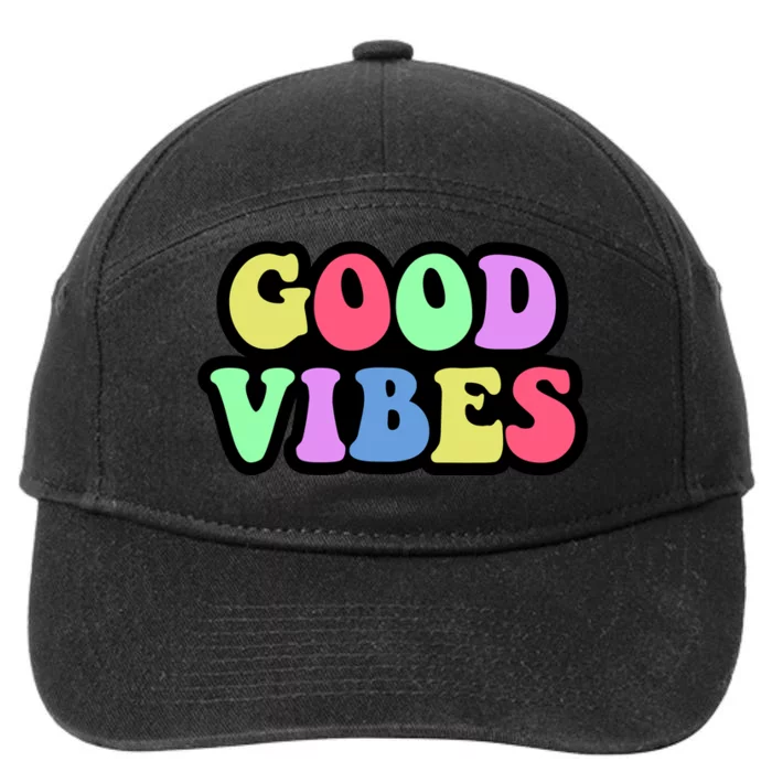 70s Retro Groovy Hippie Good Vibes Bold 7-Panel Snapback Hat