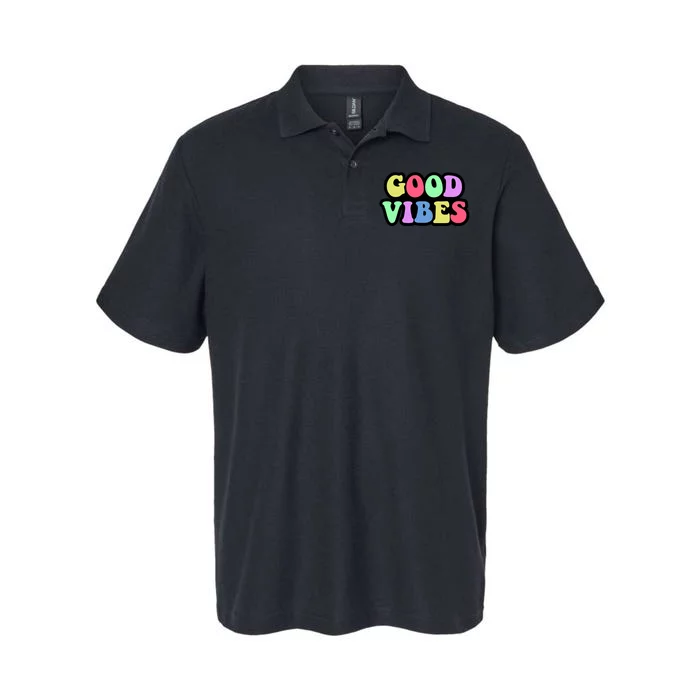 70s Retro Groovy Hippie Good Vibes Bold Softstyle Adult Sport Polo