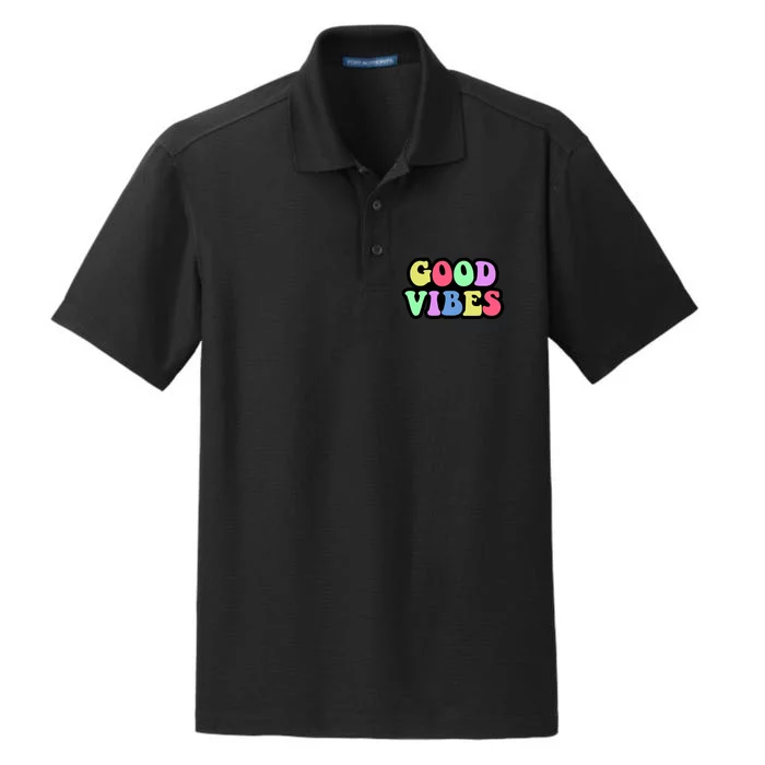 70s Retro Groovy Hippie Good Vibes Bold Dry Zone Grid Performance Polo