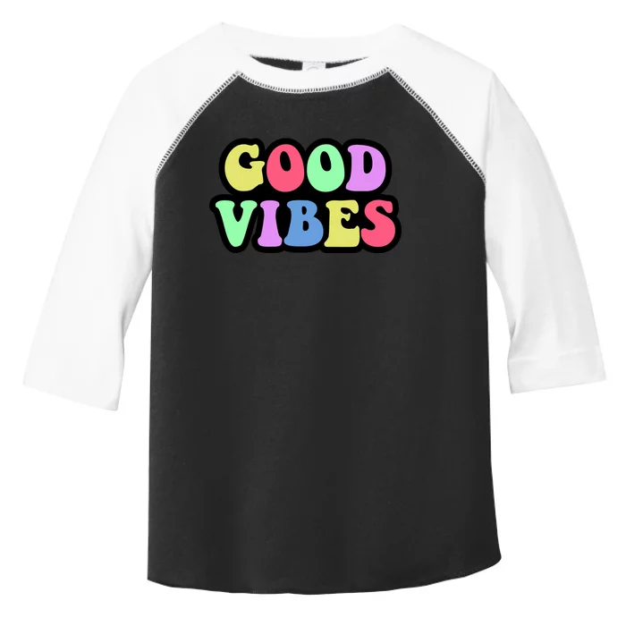 70s Retro Groovy Hippie Good Vibes Bold Toddler Fine Jersey T-Shirt