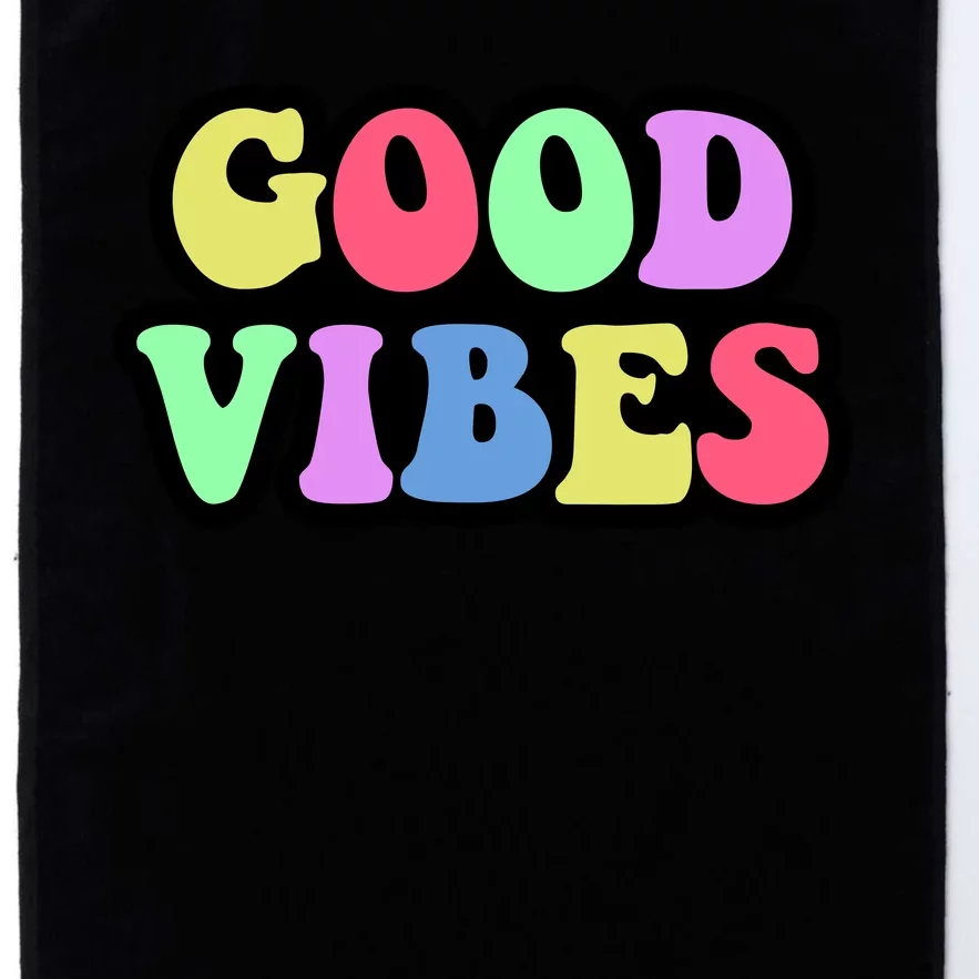 70s Retro Groovy Hippie Good Vibes Bold Platinum Collection Golf Towel