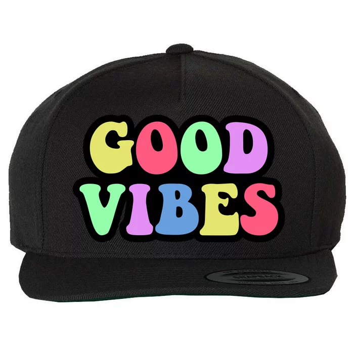 70s Retro Groovy Hippie Good Vibes Bold Wool Snapback Cap