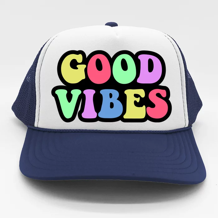 70s Retro Groovy Hippie Good Vibes Bold Trucker Hat