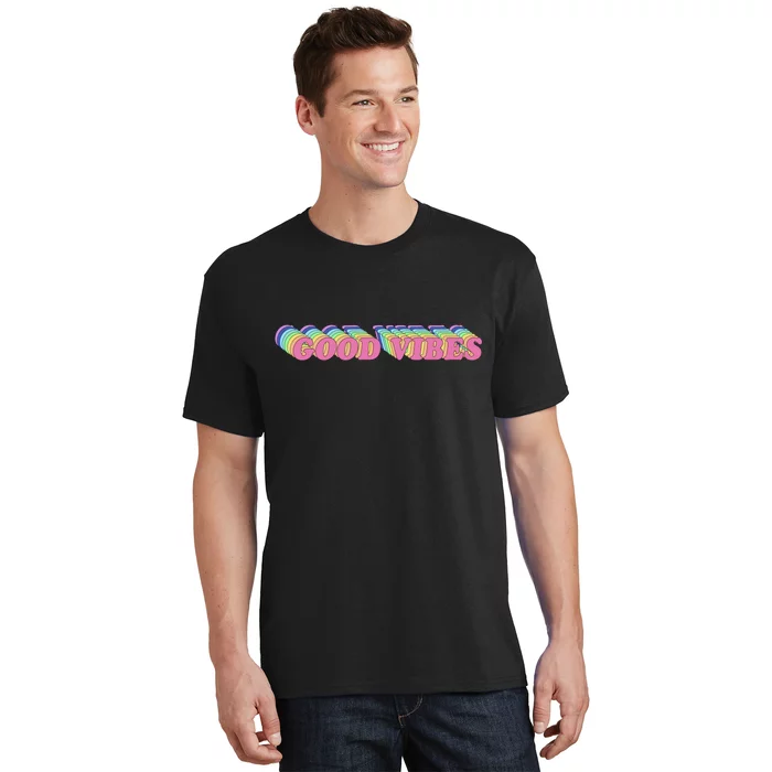 70s Retro Groovy Hippie Good Vibes Repeat T-Shirt