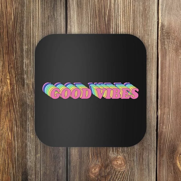 70s Retro Groovy Hippie Good Vibes Repeat Coaster