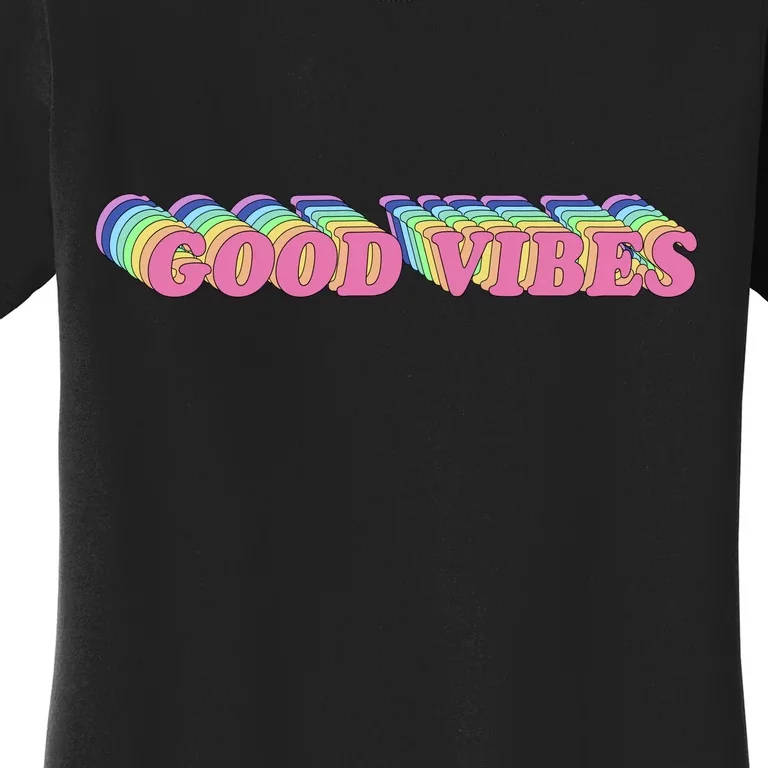 70s Retro Groovy Hippie Good Vibes Repeat Women's T-Shirt