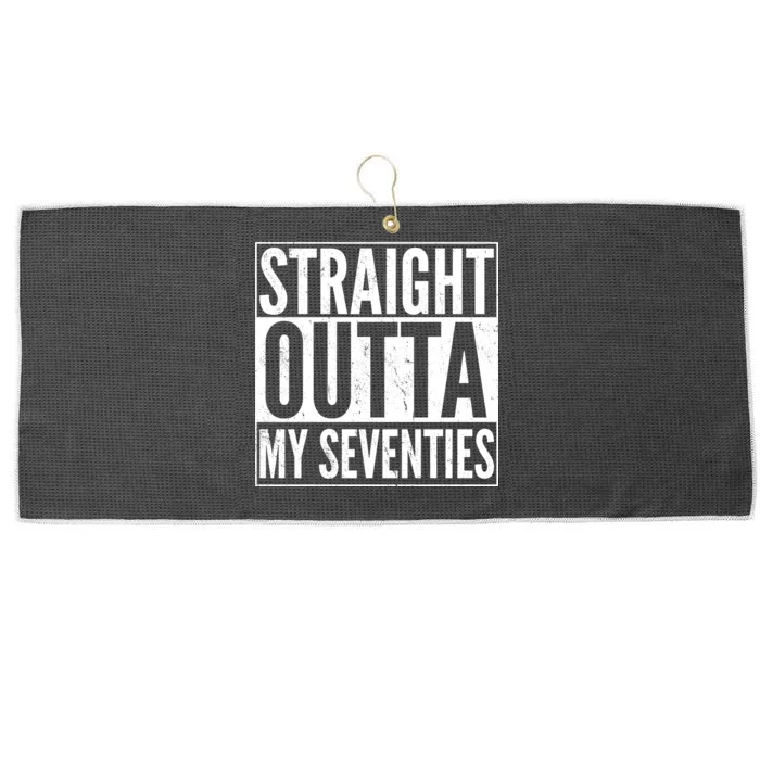 70th Birthday - Straight Outta My Seventies Large Microfiber Waffle Golf Towel