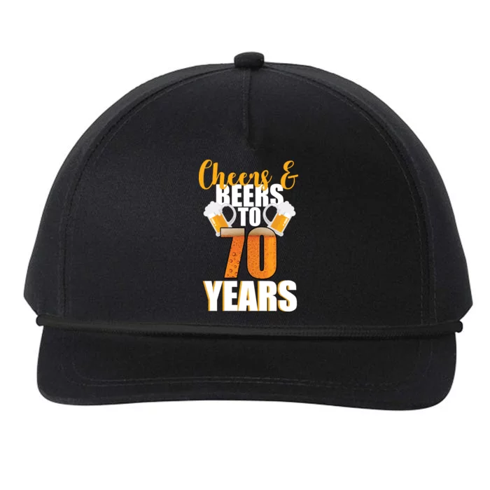 70th Birthday Cheers & Beers To 70 Years Snapback Five-Panel Rope Hat