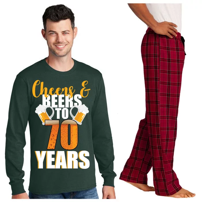 70th Birthday Cheers & Beers To 70 Years Long Sleeve Pajama Set