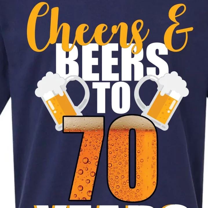 70th Birthday Cheers & Beers To 70 Years Sueded Cloud Jersey T-Shirt