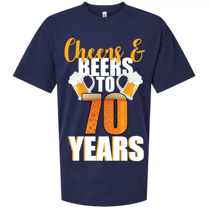 70th Birthday Cheers & Beers To 70 Years Sueded Cloud Jersey T-Shirt