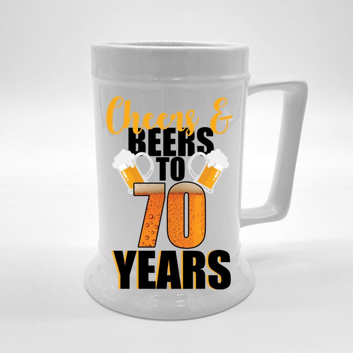 70th Birthday Cheers & Beers To 70 Years Front & Back Beer Stein