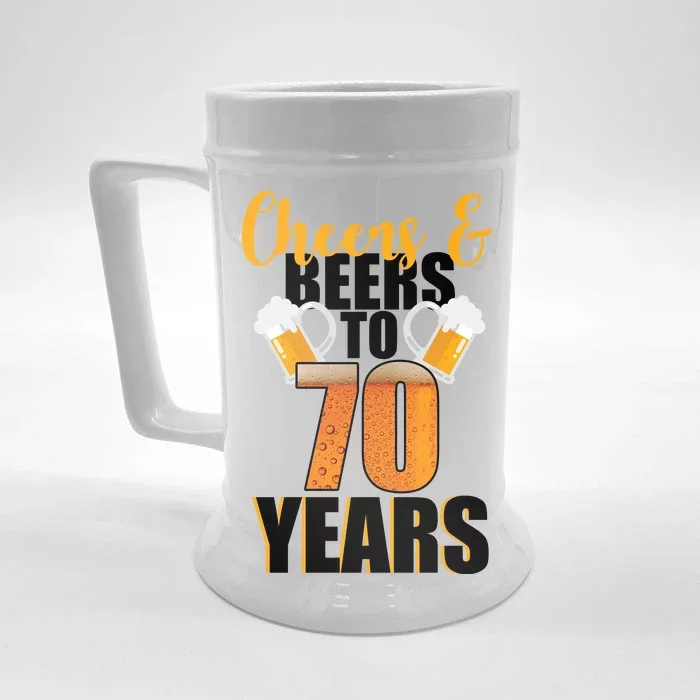 70th Birthday Cheers & Beers To 70 Years Front & Back Beer Stein