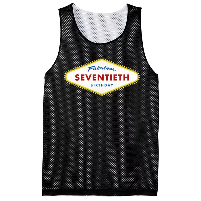 70th Birthday Las Vegas Fabulous Seventieth Mesh Reversible Basketball Jersey Tank