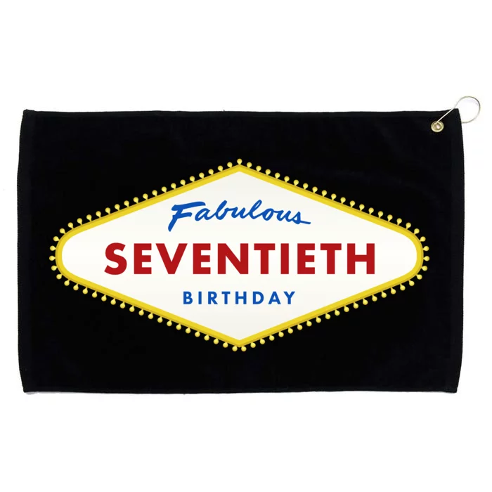 70th Birthday Las Vegas Fabulous Seventieth Grommeted Golf Towel