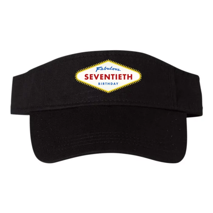 70th Birthday Las Vegas Fabulous Seventieth Valucap Bio-Washed Visor