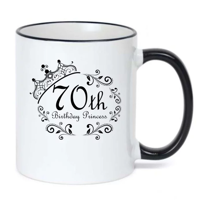 70th Birthday Princess Black Color Changing Mug