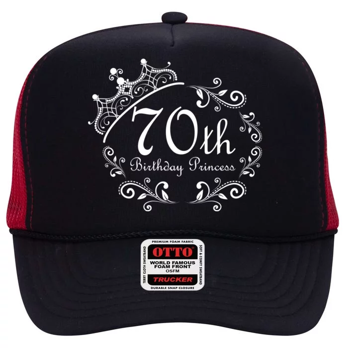 70th Birthday Princess High Crown Mesh Trucker Hat